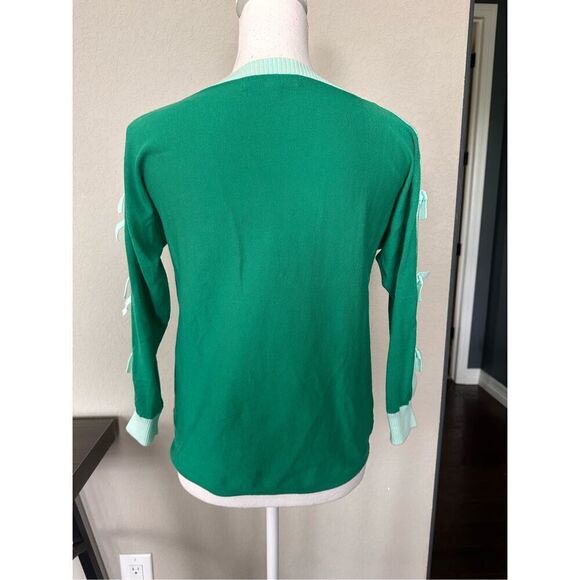 Lilly Pulitzer Green Light Blue Bow Sleeve Sweater XXS - Picture 2 of 6